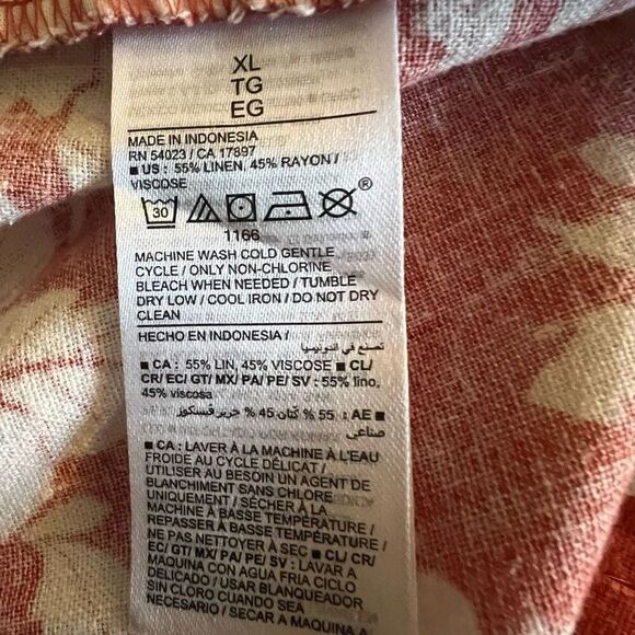 Old Navy Short Top Set Linen Blend Floral High Rise Pockets Top XL Short XXL - Picture 10 of 12